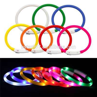 Luminous Led flashing collar colorful glowing dog collars led pet dog necklace